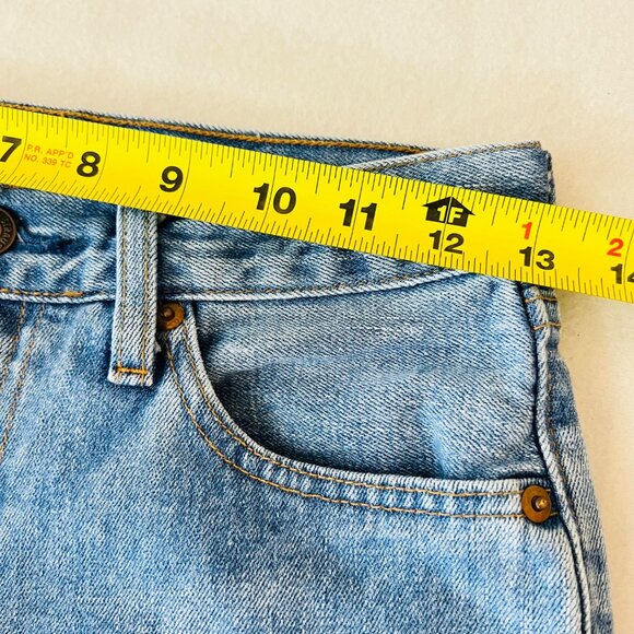 Levis 505 Women's Straight-Leg Blue Denim Jeans Size 26x27 Mid Rise Cotton - Picture 7 of 10